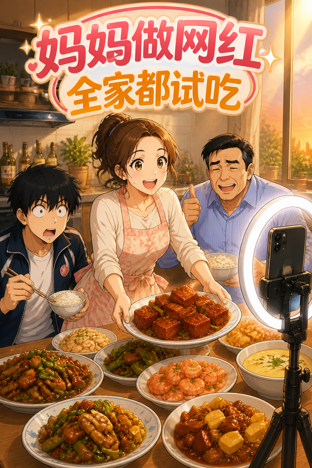 妈妈做网红，全家都试吃